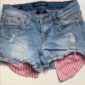 Distressed Patriotic Jean Shorts